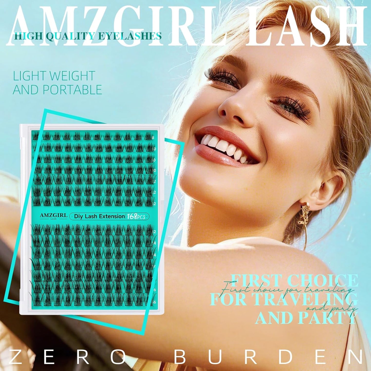 Lash Clusters Wispy 168PCS Eyelash Extension Cluster Lashes Individual Lashes DIY Lash Extension Natural Look Cluster Eyelash Extensions False Eyelashes at Home for Beginners(Medusa,D-Mix8-16mm)