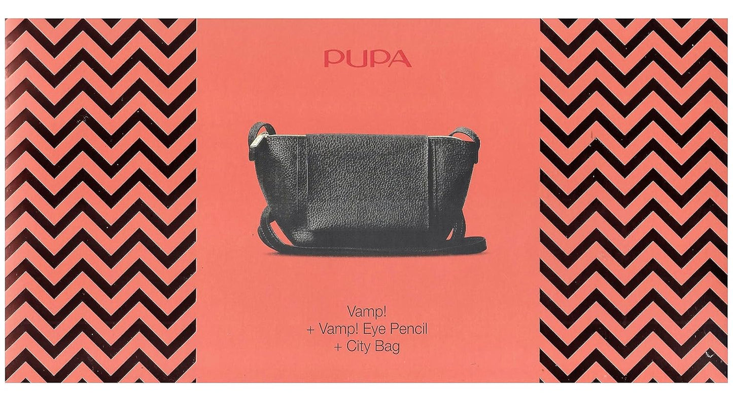 Pupa Vamp! Box: Classic Black Mascara + Vamp Eye Pencil + Beauty City Bag, made in Italy [italian import]