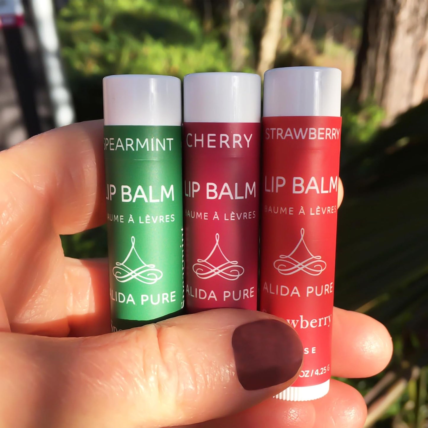 Berry Mint Lip Balm Collection, Vegan Set, Bees Wax Free, Coconut Oil Free, with Organic Jojoba and Avocado Oil, Vitamin E, Natural Moisturizer For Dry Cracked Lips, 3 Tube Set