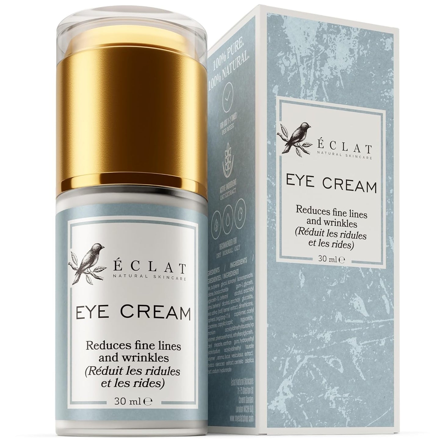 Eclat Skincare Under Eye Cream for Dark Circles and Puffiness - Eye Repair Cream Dark Circles Under Eye Treatment - Eye Cream Anti Aging Under Eye Serum Moisturizer Puffy Eyes Treatment Dark Circle