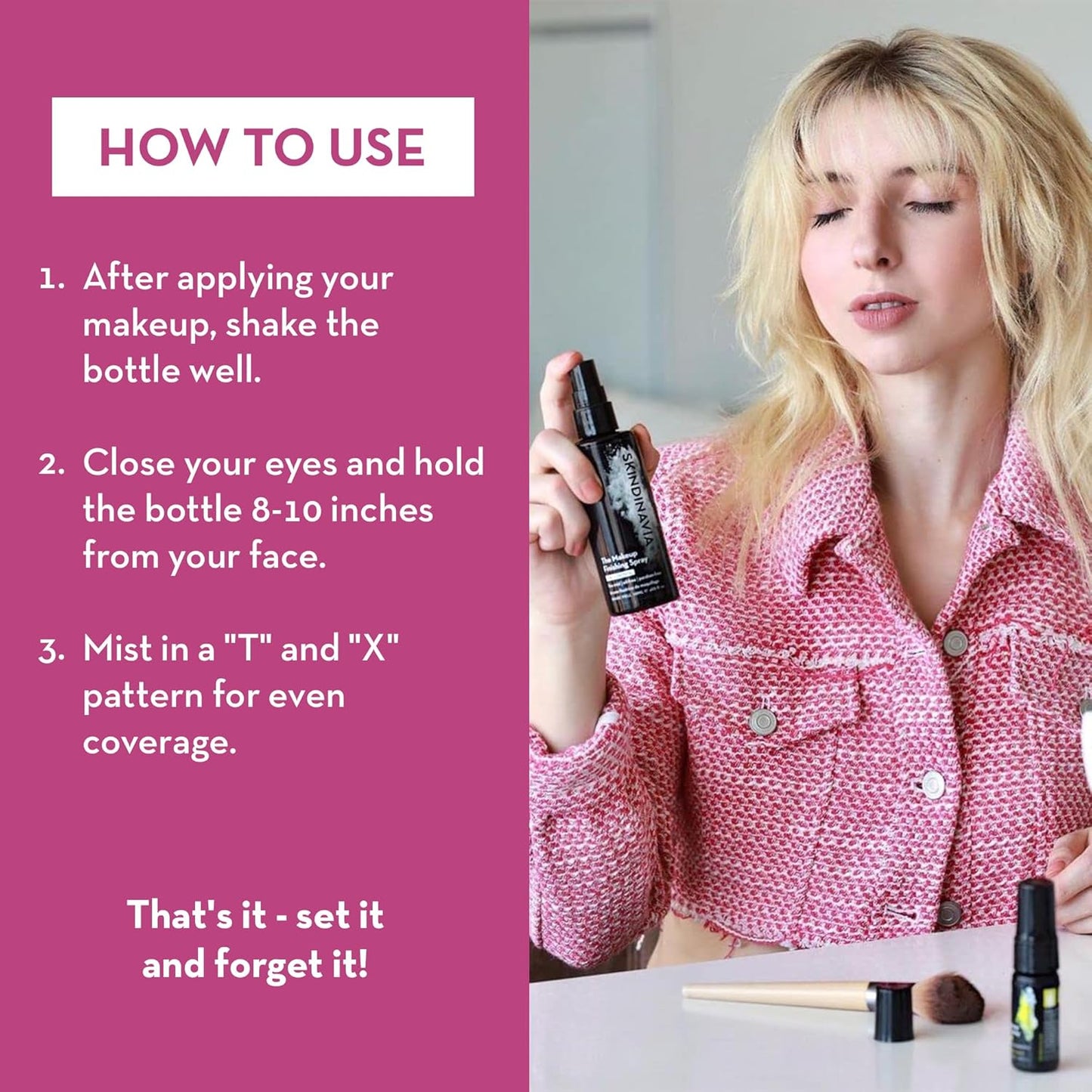 Skindinavia The Makeup Finishing Spray, Bridal Makeup Setting Spray, All-Day Wear, Long-Lasting Up to 16+ Hours, Heat-Resistant & Waterproof, Wedding Day, Bridal Shower Gift, 4.0 Oz