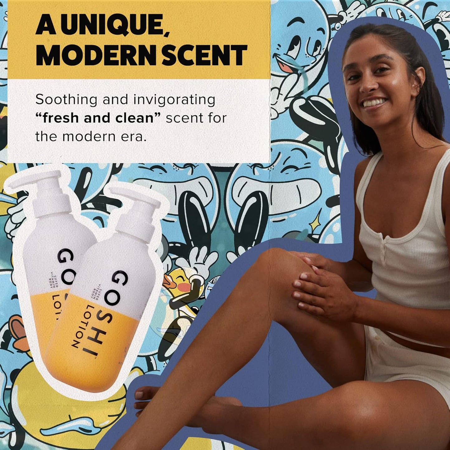 GOSHI Super Vitamin Body Lotion 3.4 oz - pH-Balanced Moisturizing Body Lotion for Men and Women - For All Skin Types