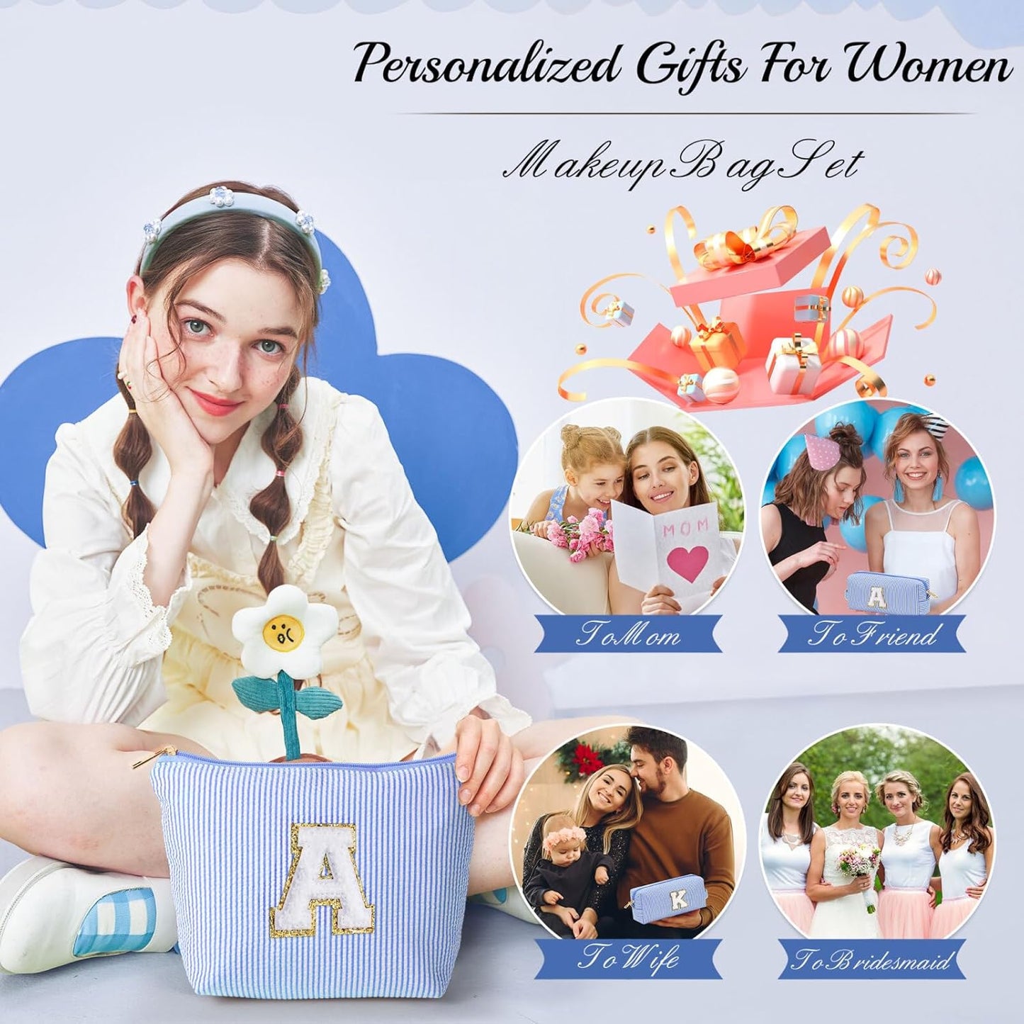 YOOLIFE Teacher Gifts for Women - Teacher Appreciation Gifts, Retirement Travel Gifts for Teacher Travel Makeup Organizer Bag | Teacher Birthday Gifts | Retirement Gifts for Women 2024 | Teacher Gifts