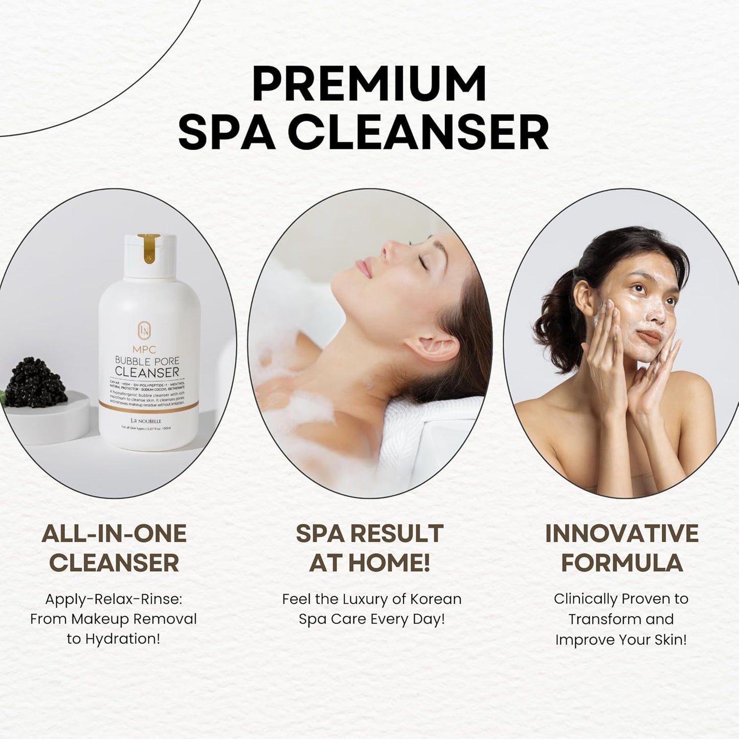 MPC Bubble Pore Cleanser, Korean Face Wash, Gentle Deep Pore Facial Cleanser with Caviar, Blackhead Makeup Remover, Pore Minimizer, Hydrating, Exfoliator, Oily, Dry Skin 5.07 fl oz