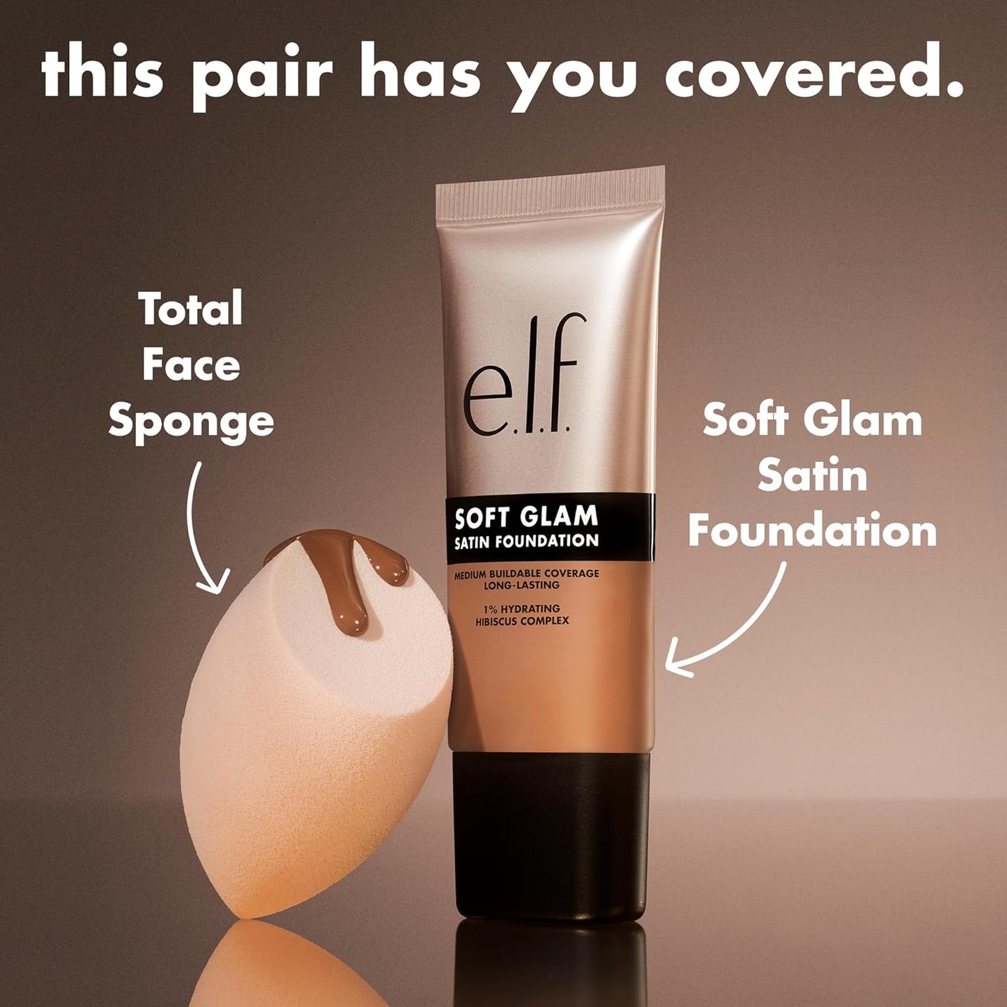 e.l.f. Soft Glam Foundation, Medium Coverage, Long-Lasting & Buildable Foundation For A Smooth, Satin Finish, Vegan & Cruelty-Free, 33 Medium Warm