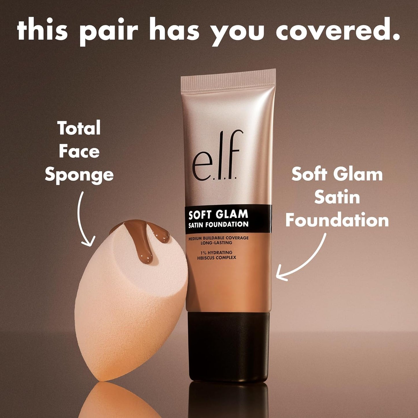 e.l.f. Soft Glam Foundation, Medium Coverage, Long-Lasting & Buildable Foundation For A Smooth, Satin Finish, Vegan & Cruelty-Free, 32 Medium Neutral