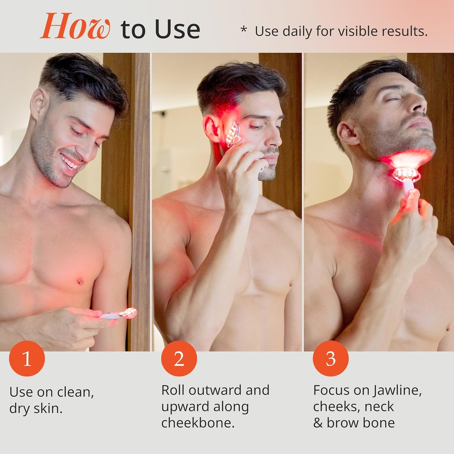 Vanity Planet Mila Contour & Define LED Facial Roller - 3-in-1 Skin Massager with Cooling, Sonic Vibration & Red Light - Ergonomic Anti-Aging Face Tool for Firming & Relaxation