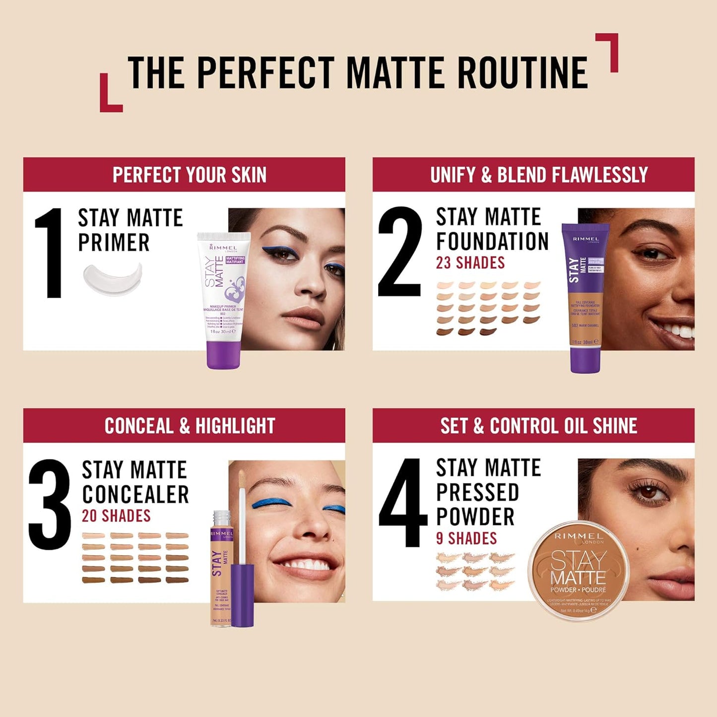 Rimmel London Stay Matte - 120 Vanilla - Concealer, 24-Hour Wear, Shine Control, Fights Free Radicals, 0.23oz
