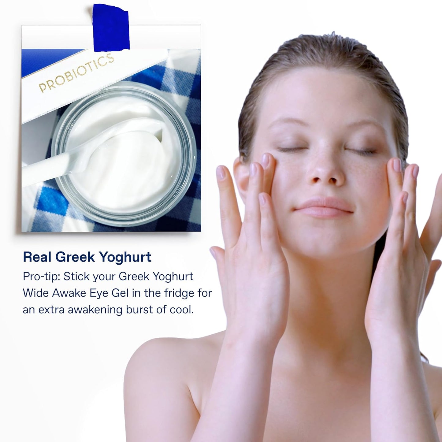 KORRES Greek Yoghurt Wide Awake Eye Gel Serum with Hyaluronic Acid and Caffeine for Dark Circles, Puffy Eyes and Under Eye Bags, Roller Massage Ball Applicator, Brightening and Hydrating, 0.51 fl oz