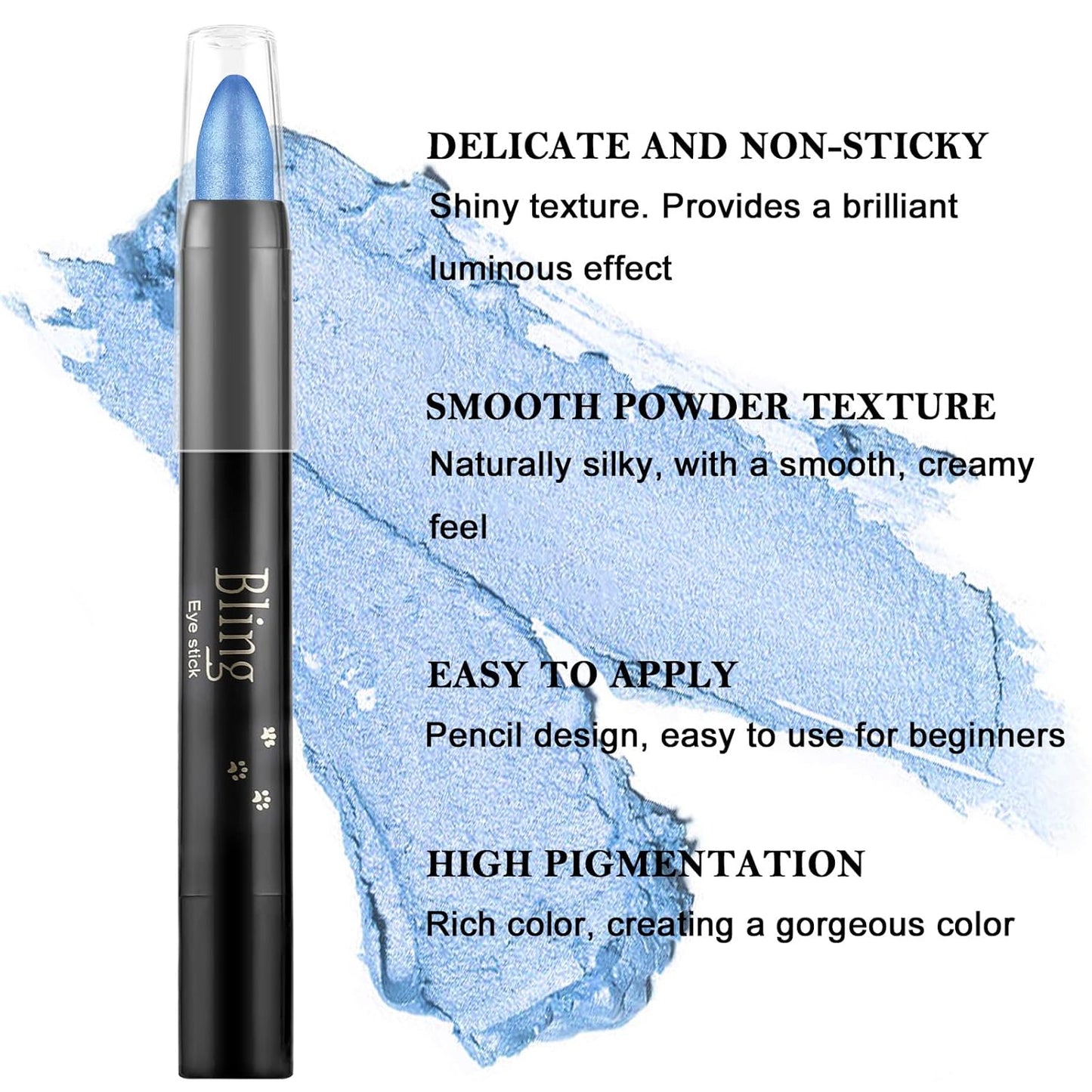 Boobeen Waterproof Eyeshadow Stick Crayon Shimmer Cream Pen Create Glitter Eye Makeup, Easy to Use (13#)