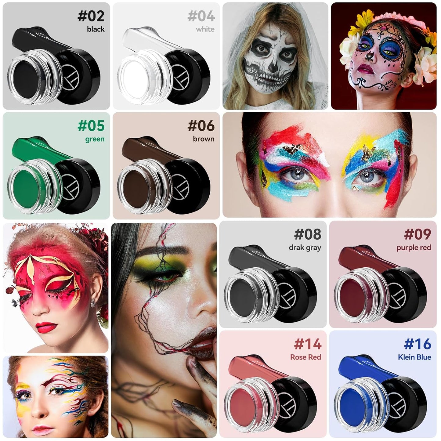 Eyeliner Gel Set,Long Lasting Waterproof With 5.51 IN Long Eyeliner Brush,High-Intensity Pigments Smudge-Proof Eye Liner Makeup Creamy Gel 5G-Dark Grey