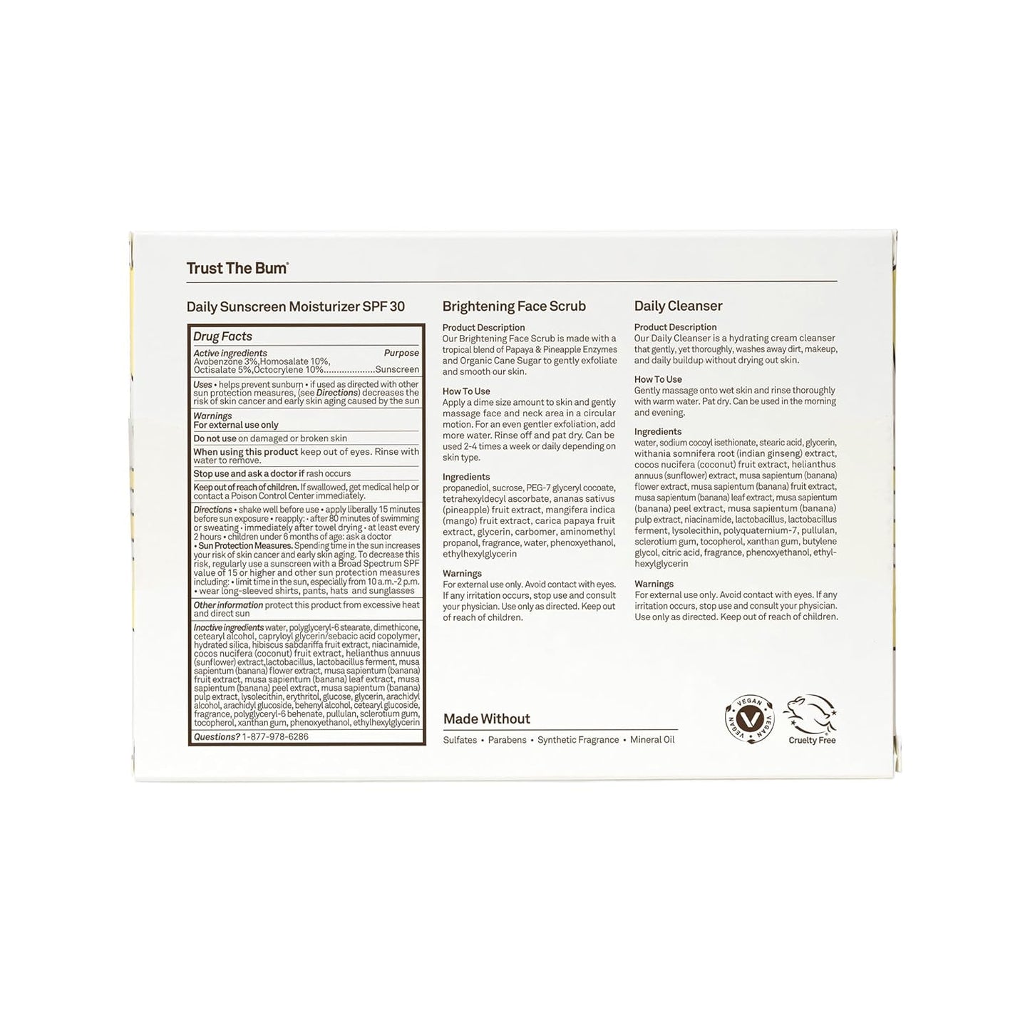 Sun Bum Skin Care Travel Essentials Kit | Cleanse, Brighten, Moisturize, Protect with Daily Cleanser, Brightening Face Scrub, and Daily Sunscreen Moisturizer | Includes Aloha Collection Travel Pouch