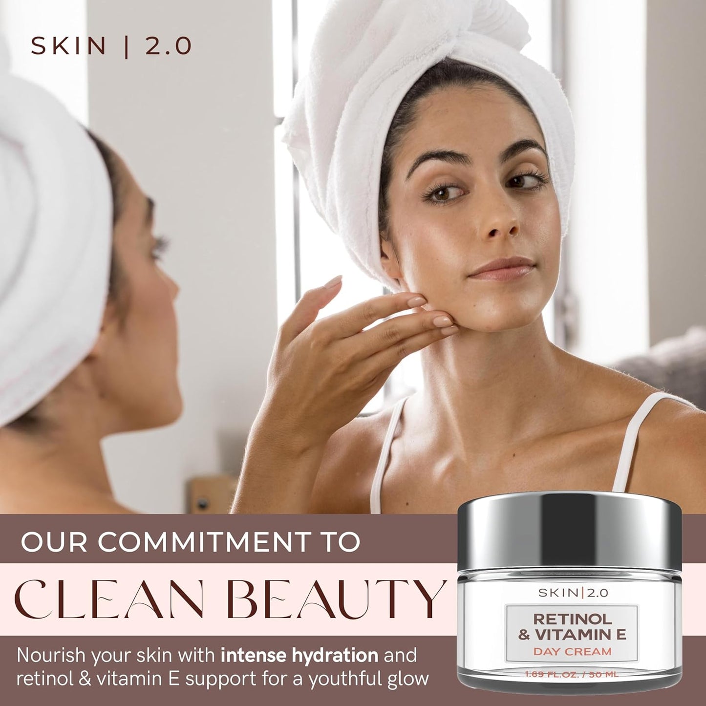 Retinol & Vitamin E Face Moisturizer - Dermatologist Tested, Hydrating, Restores Sun-Damaged Skin, Anti-Aging - Reduces Acne Scars, Clean Beauty, Cruelty-Free Korean Skincare - 1.69 Fl oz