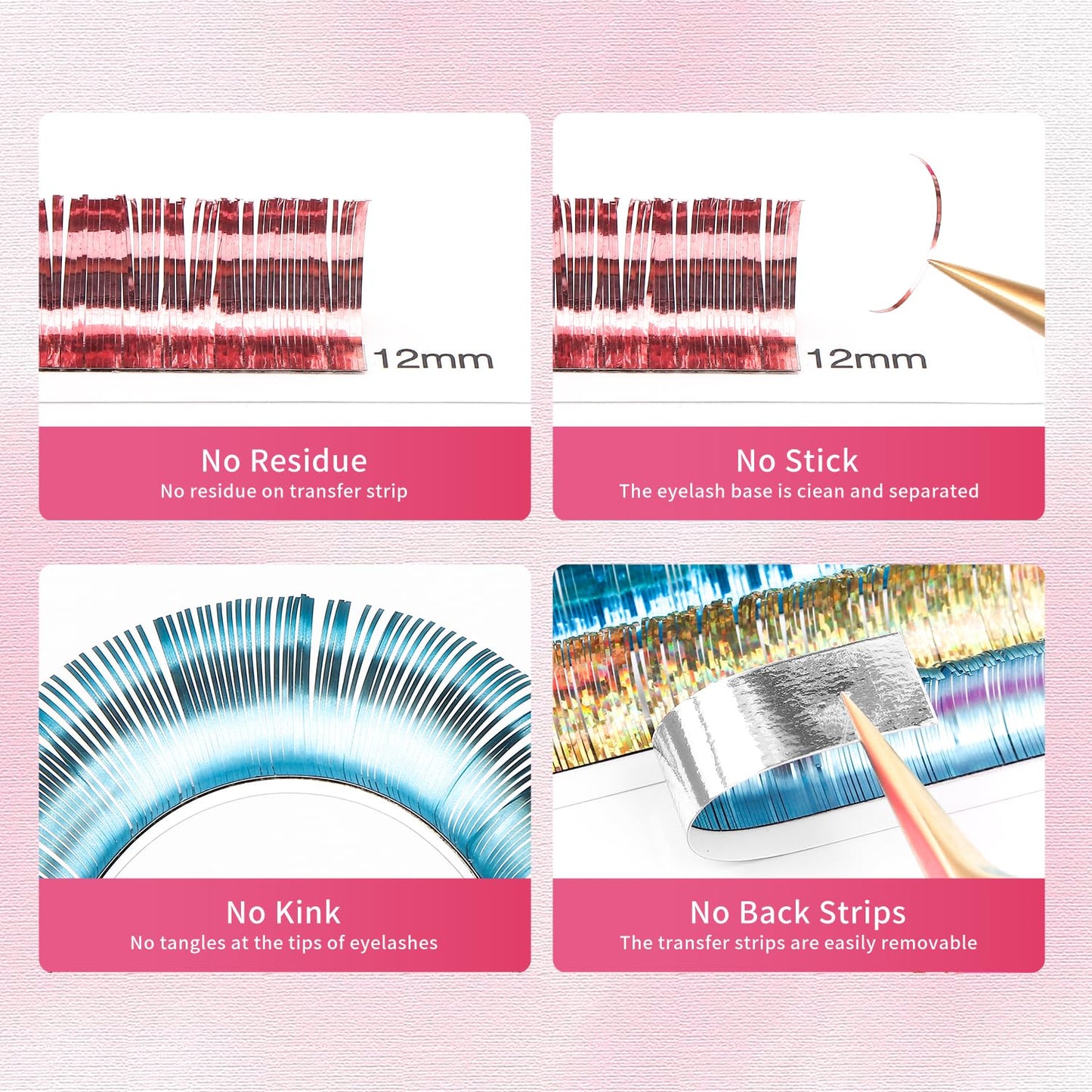 Glitter Spike Tinsel Eyelash Extensions 0.07 Colored Lashes Extension D Curl Lashes 11mm Lash Extensions Soft False Eyelashes Volume Lashes 12 Rows Professional Use(Glitter,0.07-D,11mm)