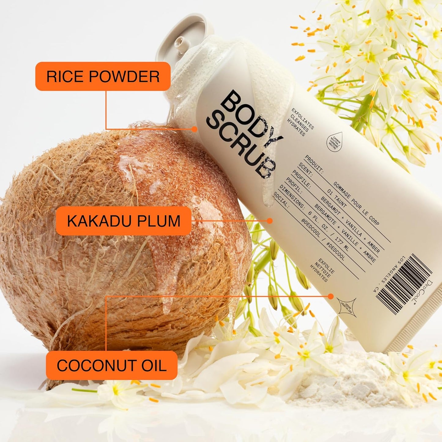Dedcool Body Scrub Mini 2OZ Xtra Milk – Gentle Exfoliating Formula with Rice Powder, Kakadu Plum & Coconut Oil
