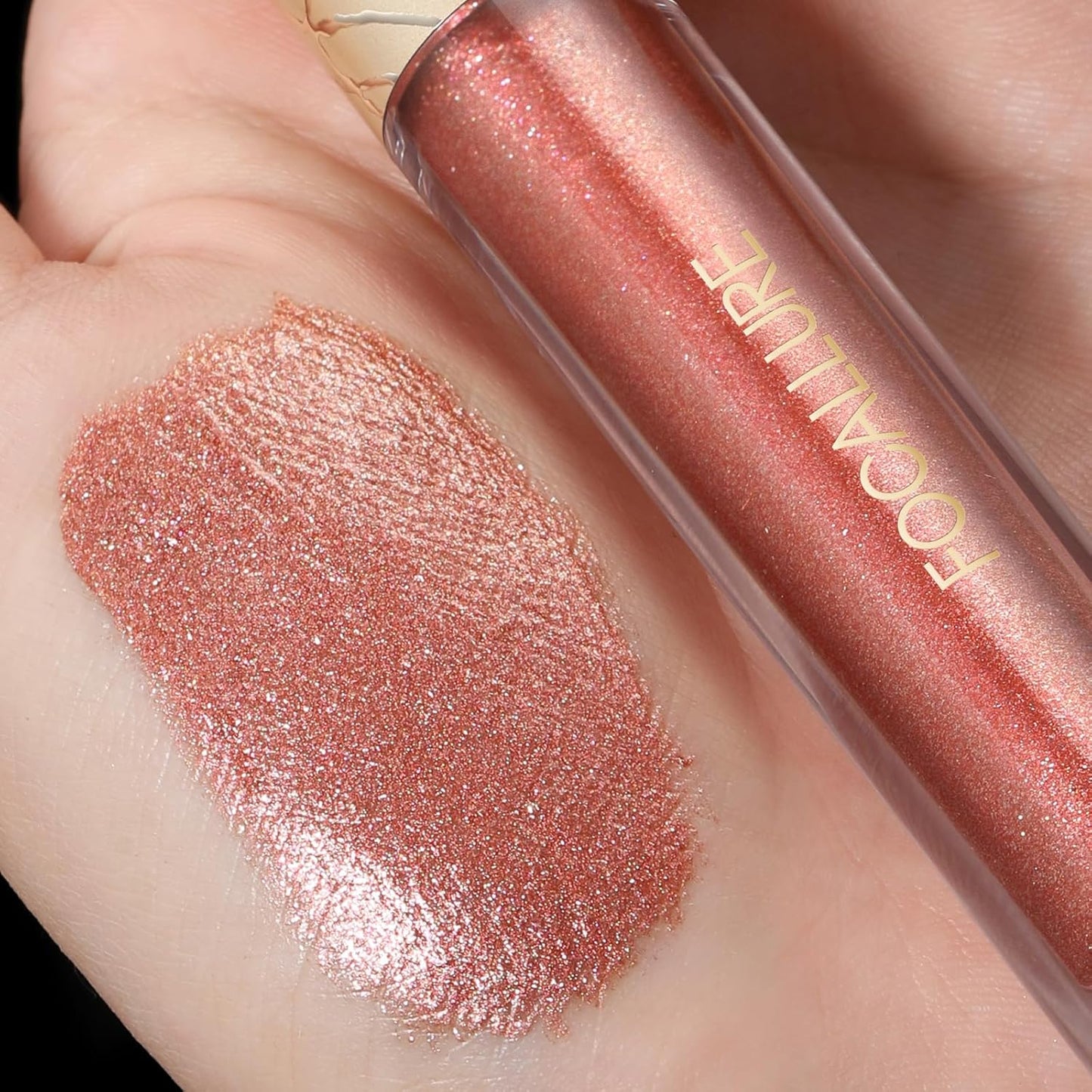 FOCALLURE Metallic Liquid Lipstick,Non Stick Cup Lip Gloss,High Impact Lip Color with Transfer-proof Wear,Long Lasting & Waterproof Lipstick Makeup for Women,Sugar Bomb