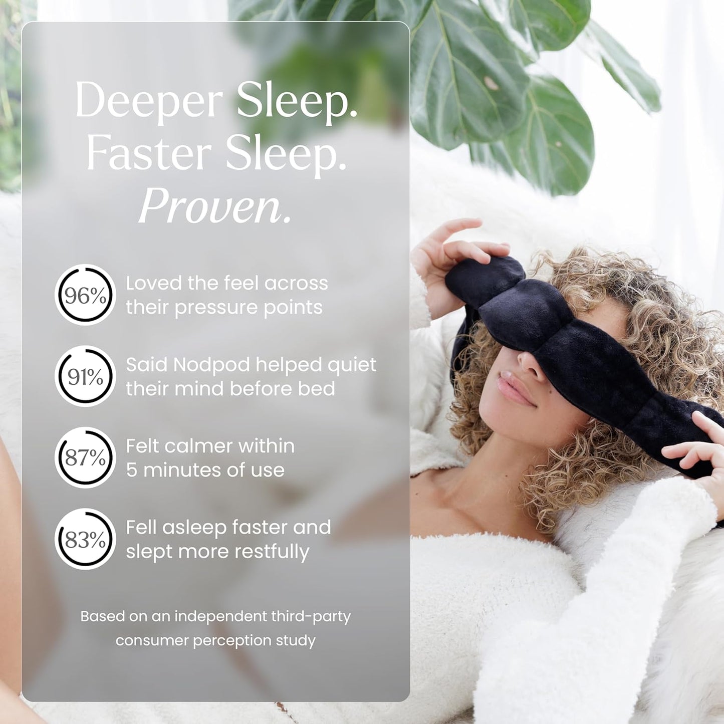 Nodpod Gentle Pressure Sleep Mask | Patented Light Blocking Design for Sleeping, Traveling & Relaxation - Black Onyx