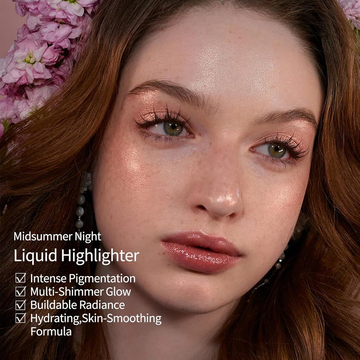 Flower Knows Midsummer Fairytales Liquid Highlighter,Gold Bronze Glitter Highlighter Makeup,Face & Body Illuminator,Blendable & Long-lasting face Highlighter for All Skin Tones(02 Sunset Forest)