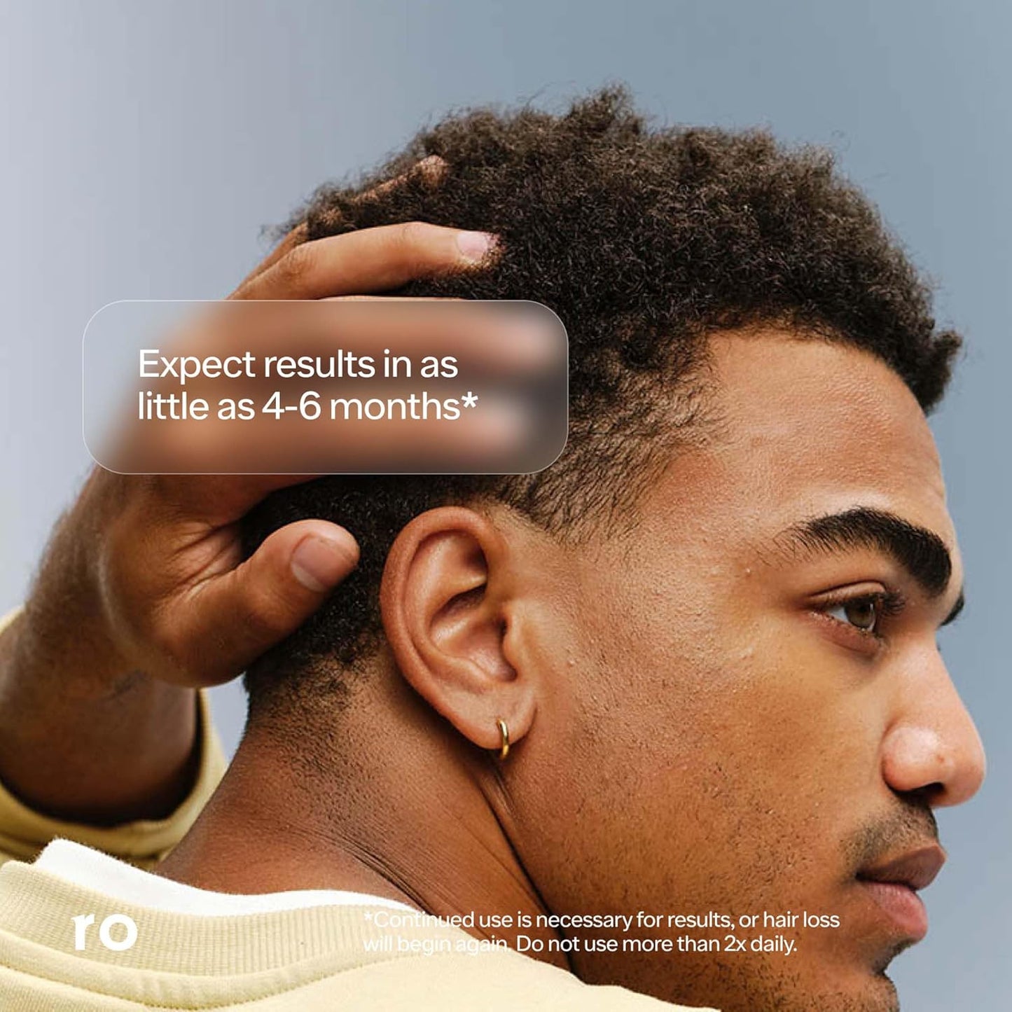 ROMAN Minoxidil 5% Solution for Men's Hair Loss and Regrowth, Unscented Liquid, Clinically Proven, 2 fl oz