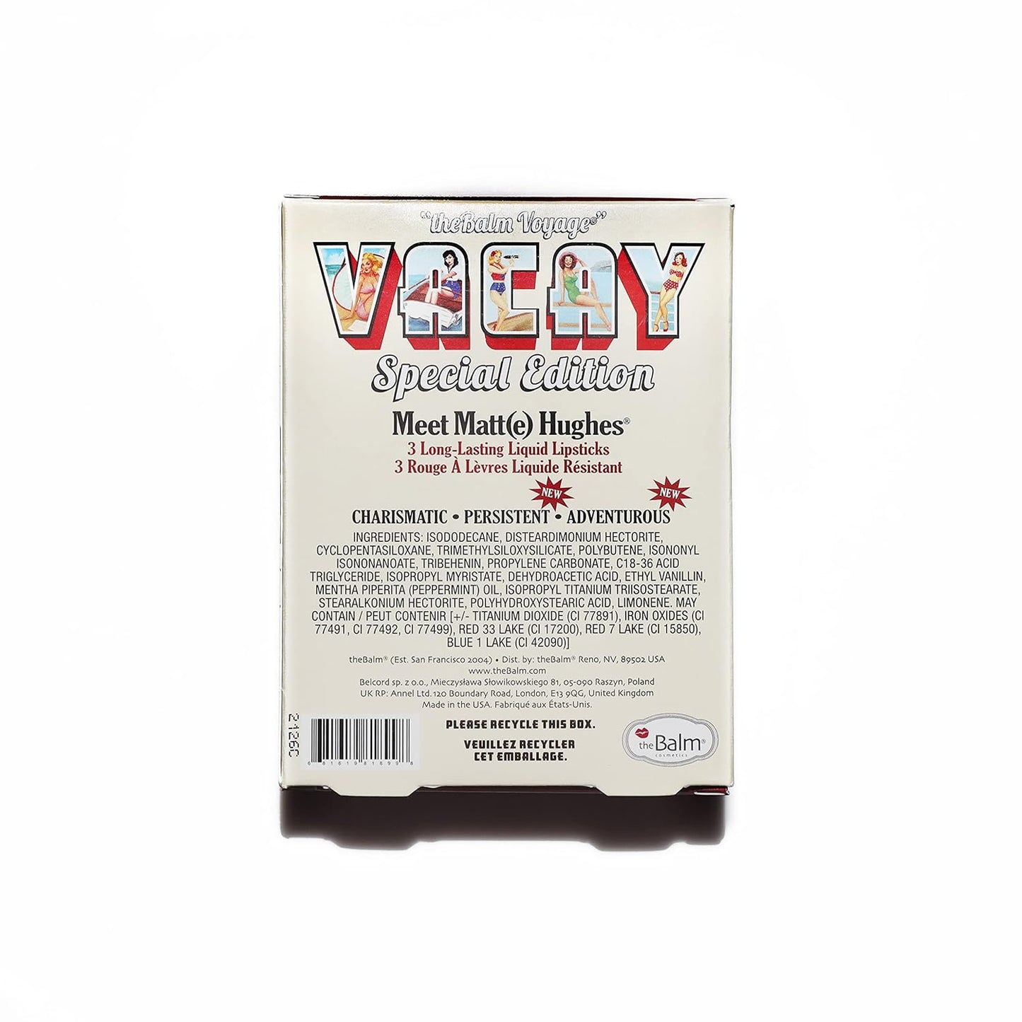 the Balm Voyage Vacay Matte Lip Trio Special Edition for Women - 3 Pc 0.25oz Lipstick - Persistent, 0.25oz Lipstick - Charismatic, 0.25oz Lipstick - Adventurous