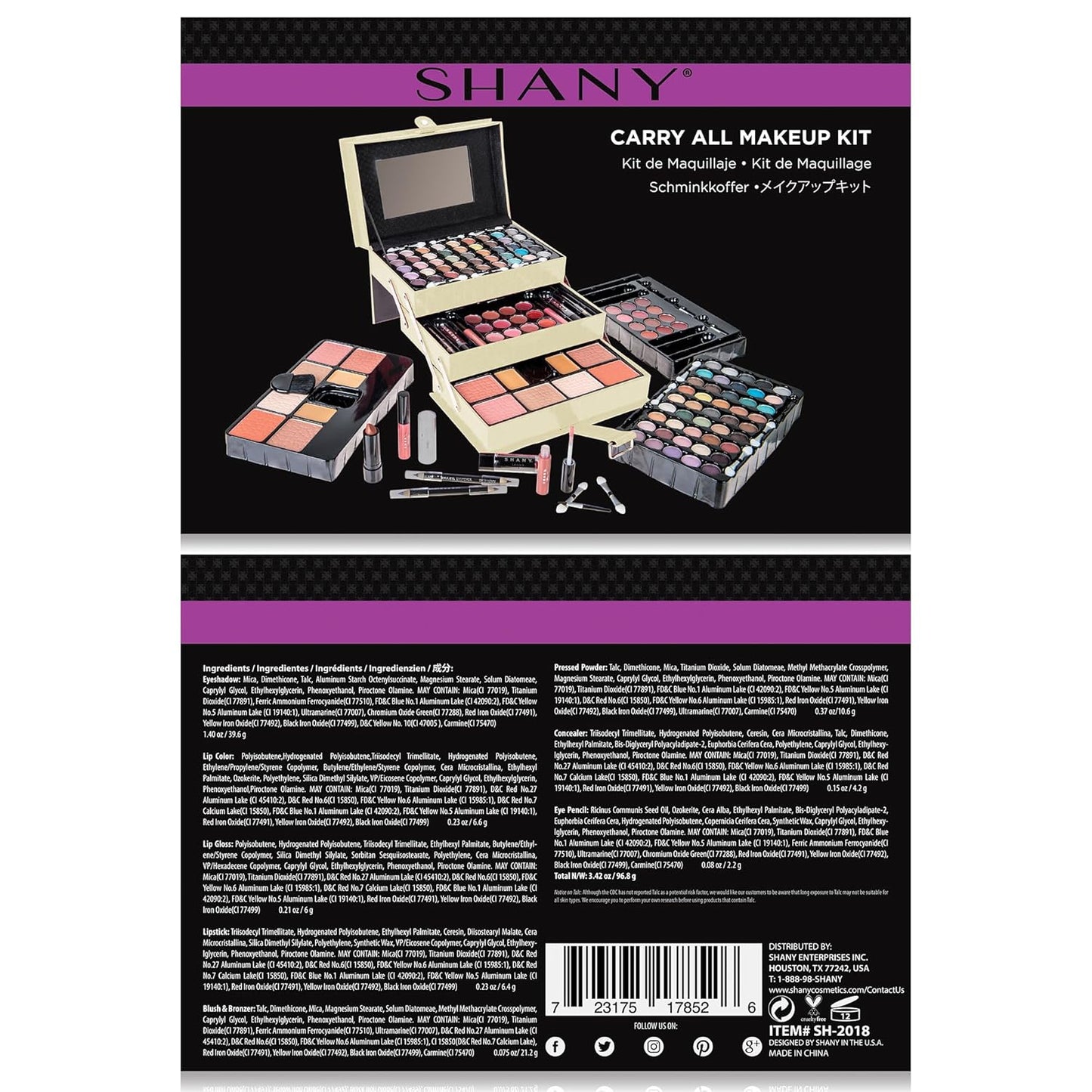 SHANY All In One Makeup Kit (Eyeshadow, Blushes, Face Powder, Lipstick, Eye liners, Makeup Pencils and Makeup Mirror - Makeup Set With Reusable Makeup Storage Box - White