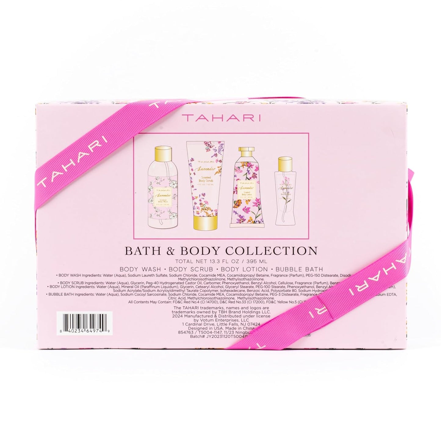 Tahari Spa Gift Set for Women, Lavender Spa Set, Bath Kit for Women Gift Set Includes Body Lotion, Body Wash, Body Scrub, Lotion Gift Set for Women, Birthday Gifts For Women