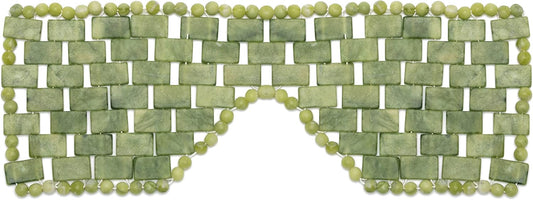 Jade Eye Mask Reusable Natural Green Facial Stone Mask for Eliminate Wrinkles Puffiness