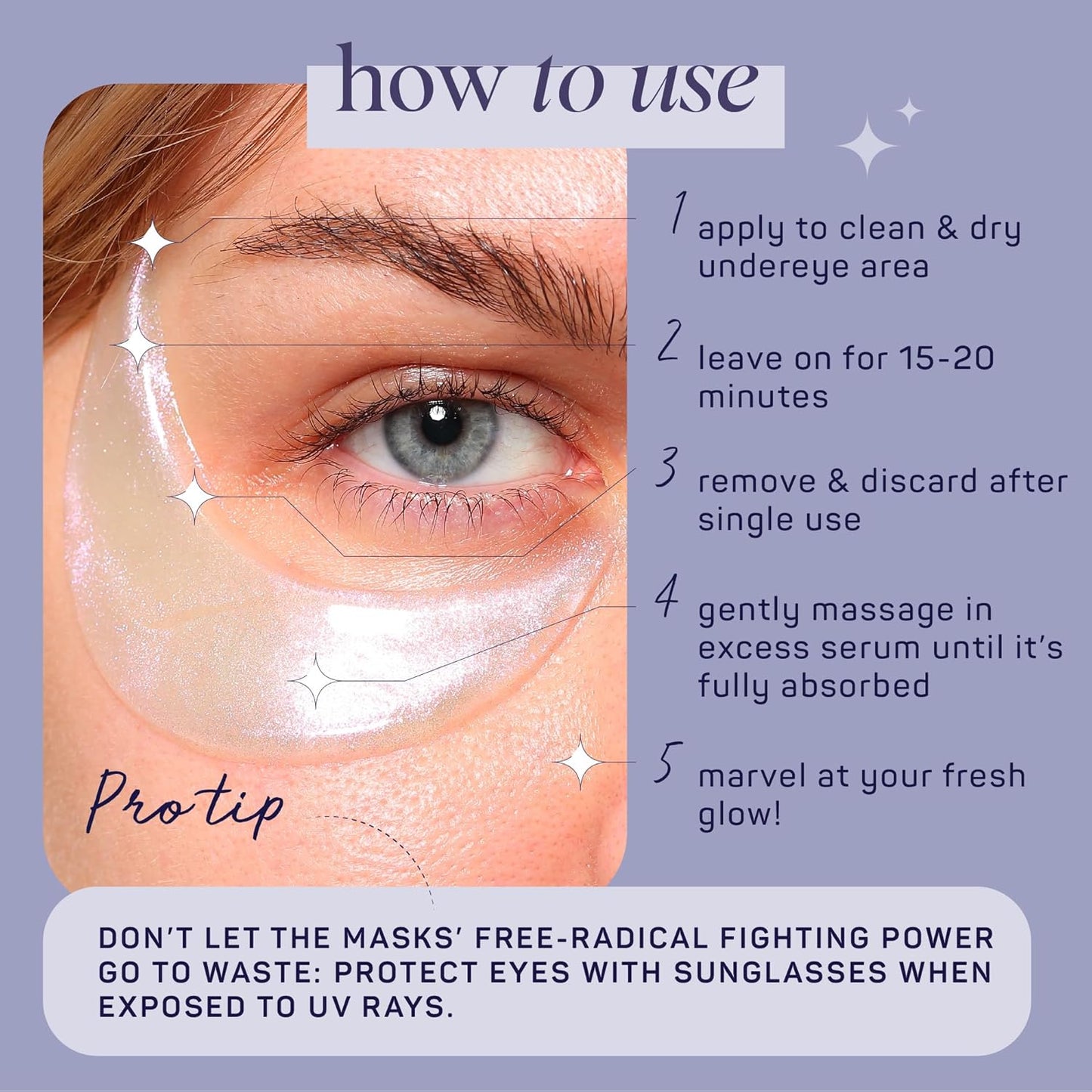 SpaLife Beauty Stargazing Radiating Under Eye Masks – Hydrogel Eye Patches for Dark Circles, Puffy Undereyes, & Discoloration with Vitamin C & Snow Mushroom – 2-in-1 Skincare Treatment – 24 Pairs