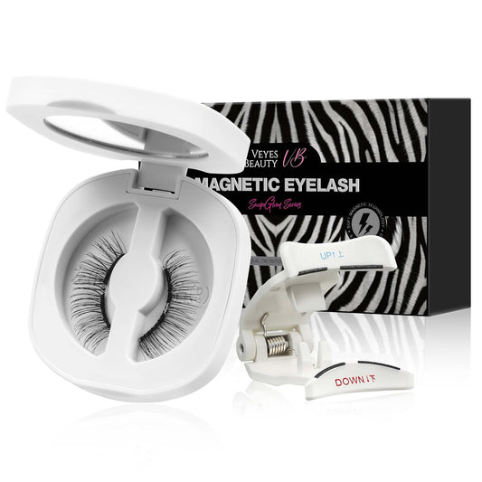 VEYESBEAUTY Magnetic Eyelashes with Applicator Reusable Magnetic Lashes Natural Look No Glue Needed False Eyelashes, Moonlit Lashes Kit Easy to Wear and Remove