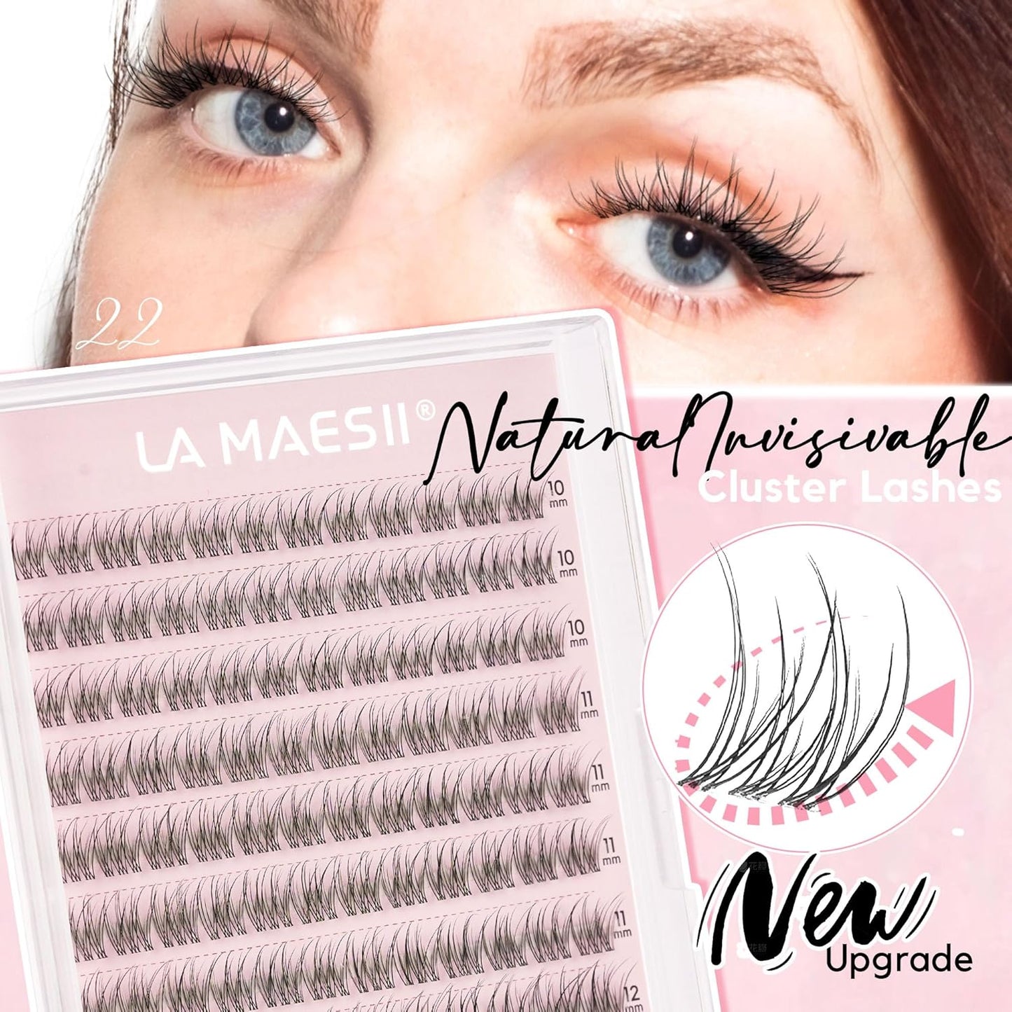120Pcs Clear Band Lash Clusters 10-14mm Natural Look Cluster Eyelashes C Curl Resuable Invisible Band Individual Cluster Lashes(22)