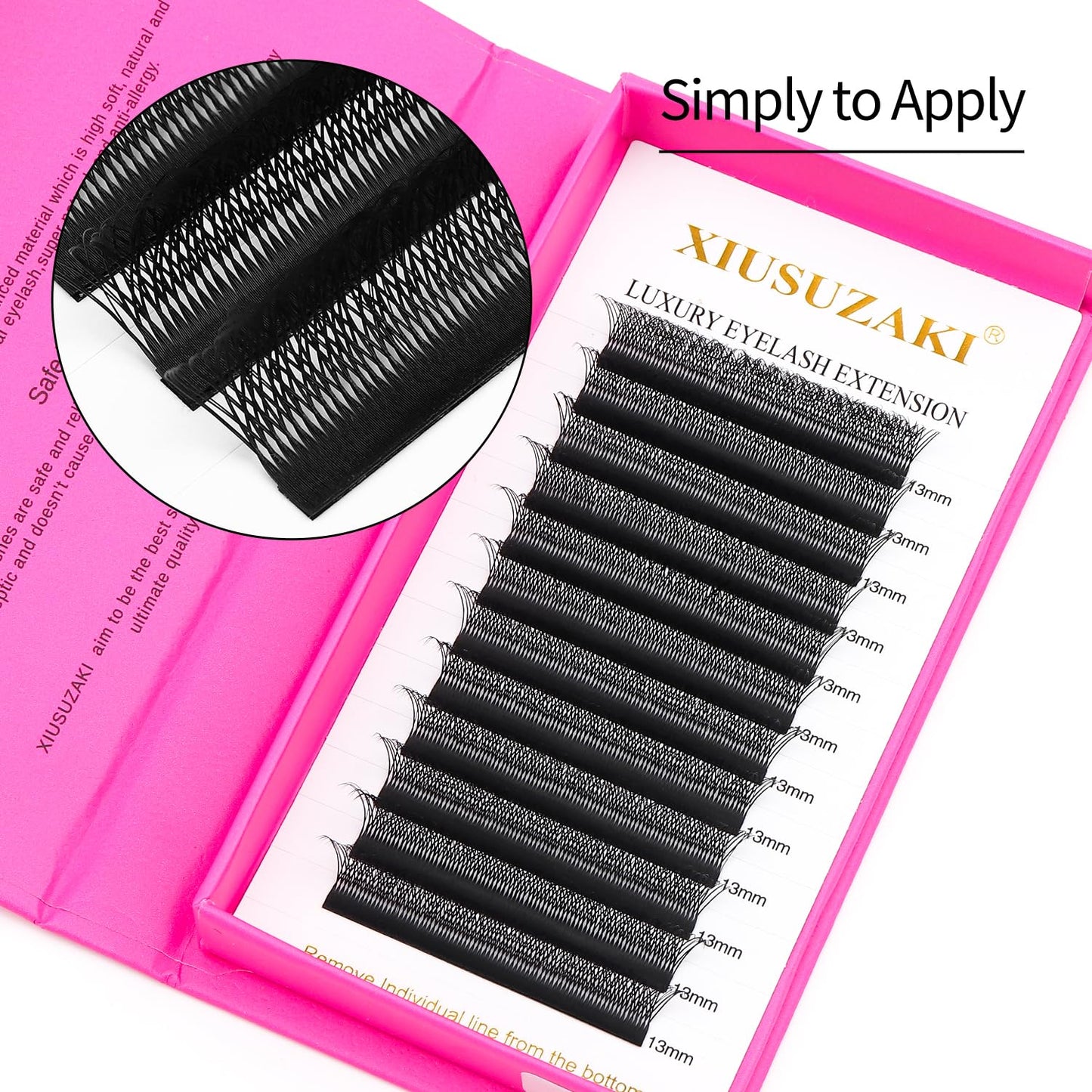 Lash Extensions Double Tips 3D Eyelash Extensions W Shape 0.07mm Thickness D Curl Mix 8-15mm Premade Fans Easy Fan Volume Matte Black Crisscross Eyelashes(W-3D-Double Tips-0.07-D,8-15mm Mix)