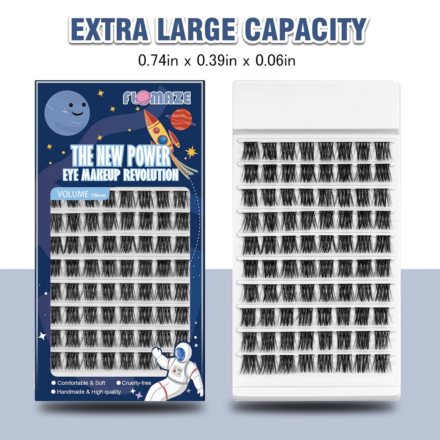 Lash Clusters 80 Clusters DIY Eyelash Extension Volume Lightweight Comfortable Handmade Reusable Individual Lashes False Eyelashes DIY at Home (Volume-16mm)