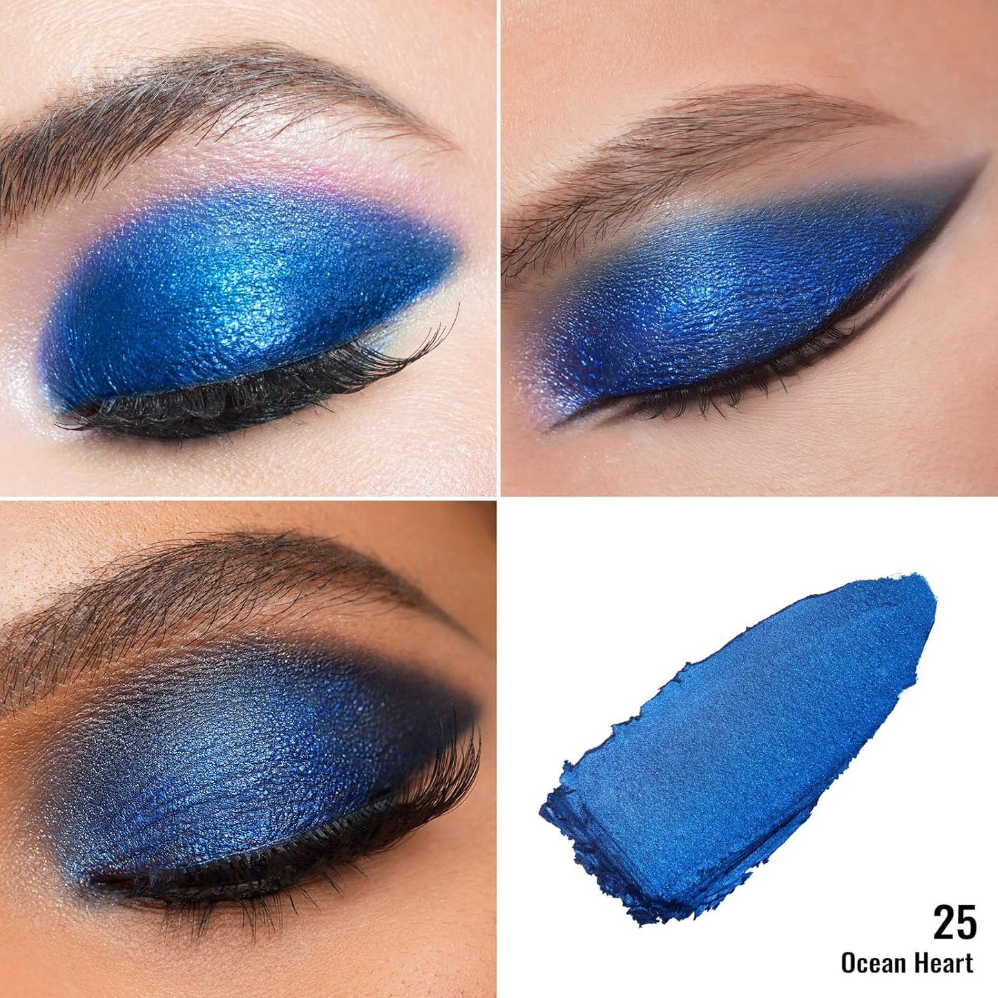 Oulac Shimmer Cream Eyeshadow also for Highlighter Blendable Eye Shadow Waterproof&Long Lasting with Moisturizing Formula Soft Shimmer Eye Make-up,Vegan & Cruelty-Free,6g 25