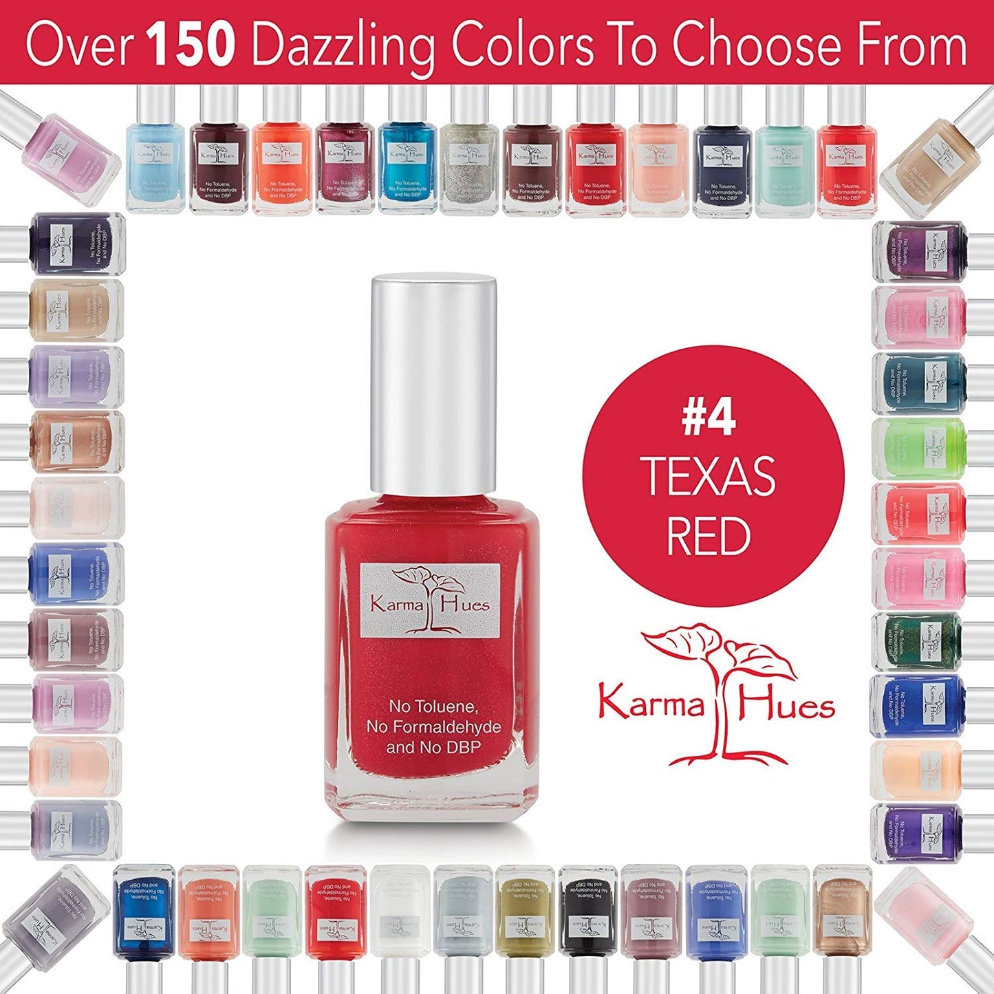 Karma Organic Natural Non toxic Nail polish - Vegan and Cruelty Free Nail Paint for Nail Art - Fast Drying Nail Polish for Women - Long Lasting Nail Polish (Texas Red)