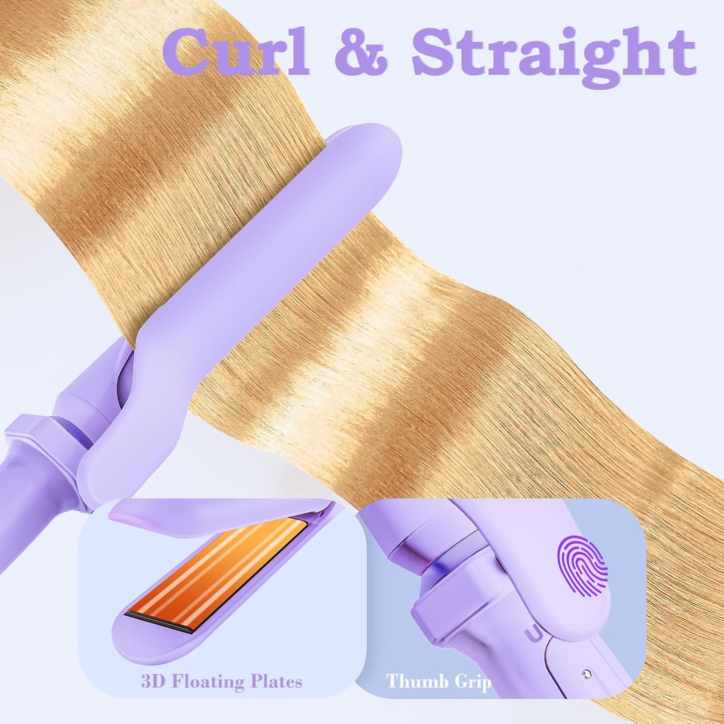 Birthday Gifts for Women, Ufree 5 in 1 Curling Iron with Interchangeable Ceramic Barrels (0.35"-1.25"), Curling Wand Set with Flat Iron Hair Straightener, Instant Heat Up, Dual Voltage Hair Curler