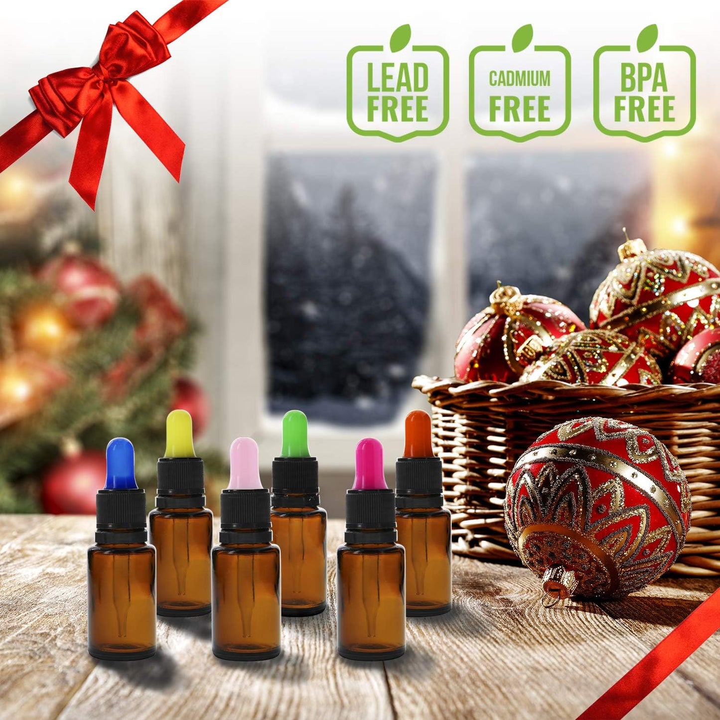 Year of Plenty Glass Eye Droppers for 10ml & 15ml Essential Oil Bottles | Set of 12 | Multicolored | Compatible with doTERRA, Young Living, Plant Therapy, Plnt Guru, Rocky Mtn, Edens Grdn