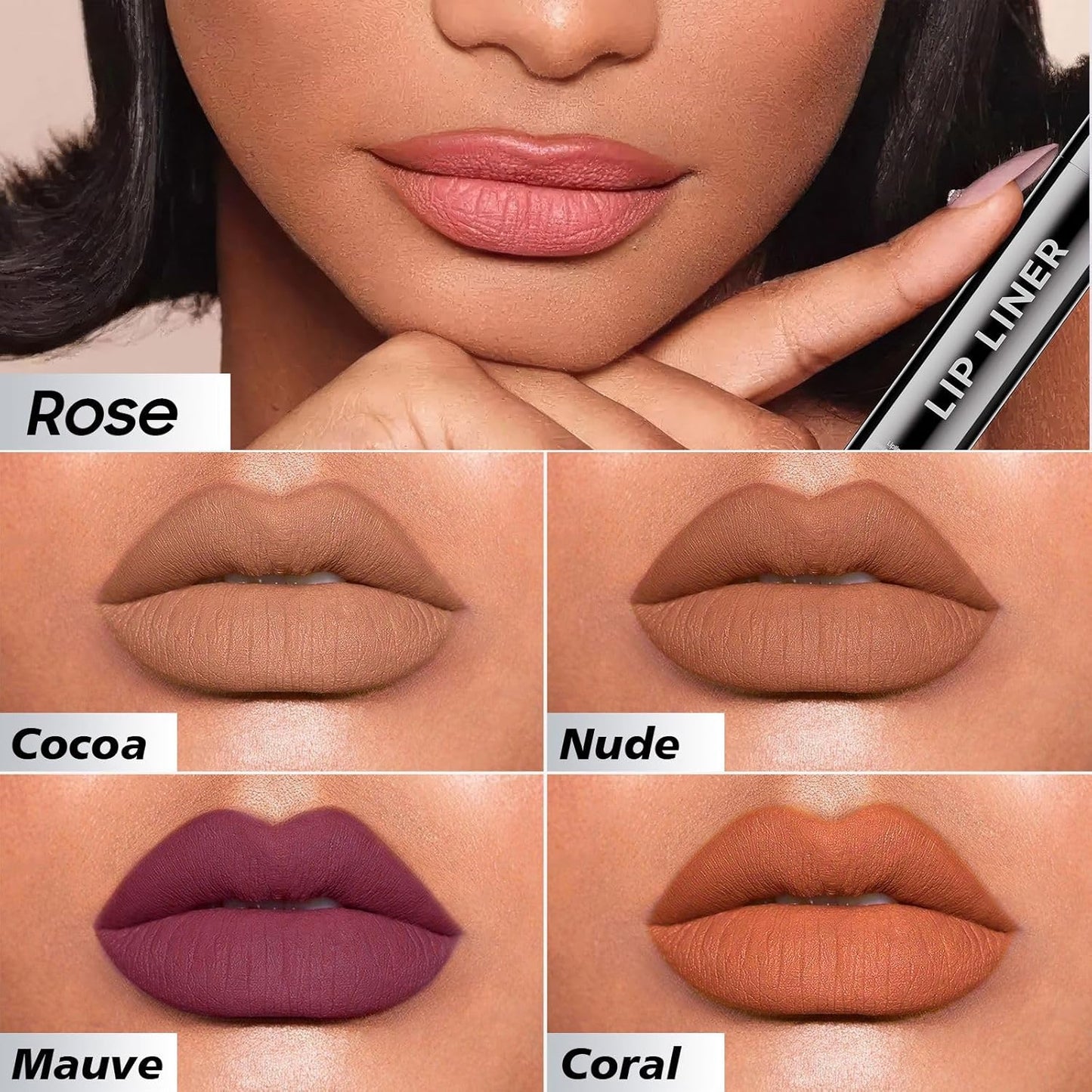 Lip Stain Peel Off - Lip Liner Waterproof, Lip Liner Stain Transfer Proof & Plumping, Moisturizing Non-Stick Cup Matte Finish Stay On All Day, Coral Color