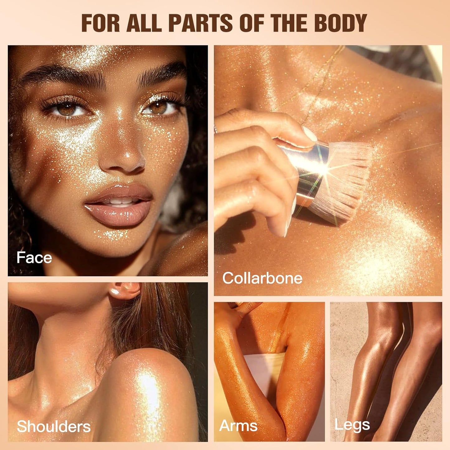 Body Glow Oil, SPF30 Moisturizing Body Oil Shimmer Gold Mica Sunscreen,Coconut Glitter Body Oils for Women Nourishes Dry Skin, Lightweight, Moisturizer and Water Resistant 3.38 fl oz