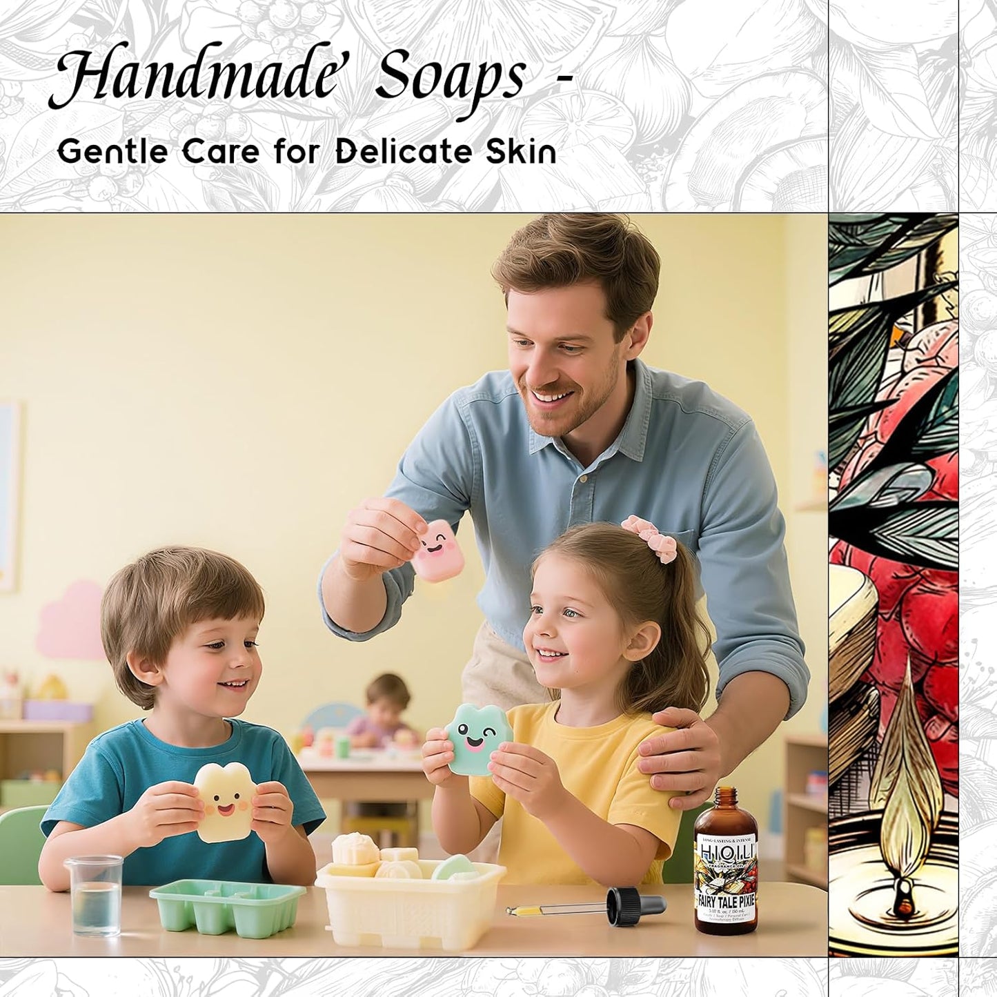 HIQILI Fairy Tale Pixie Fragrance Oil, Peach & Lemon Scents, for Making Soap, Room Spray, Body Scrub, Hotel Luxury, Home Diffuser, Secret Wish - 5.07 Fl Oz