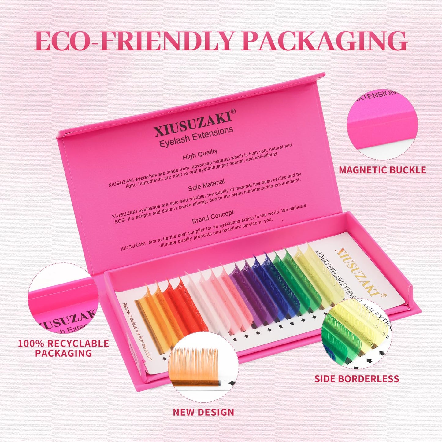 Eyelash Extensions Colored Lashes Extension 0.07 D Curl Lashes 8mm Classic Lash Extensions Soft Individual Lashes 16 Rows Natural False Eyelashes Volume Lashes Professional Use(Colored,0.07-D,8mm)