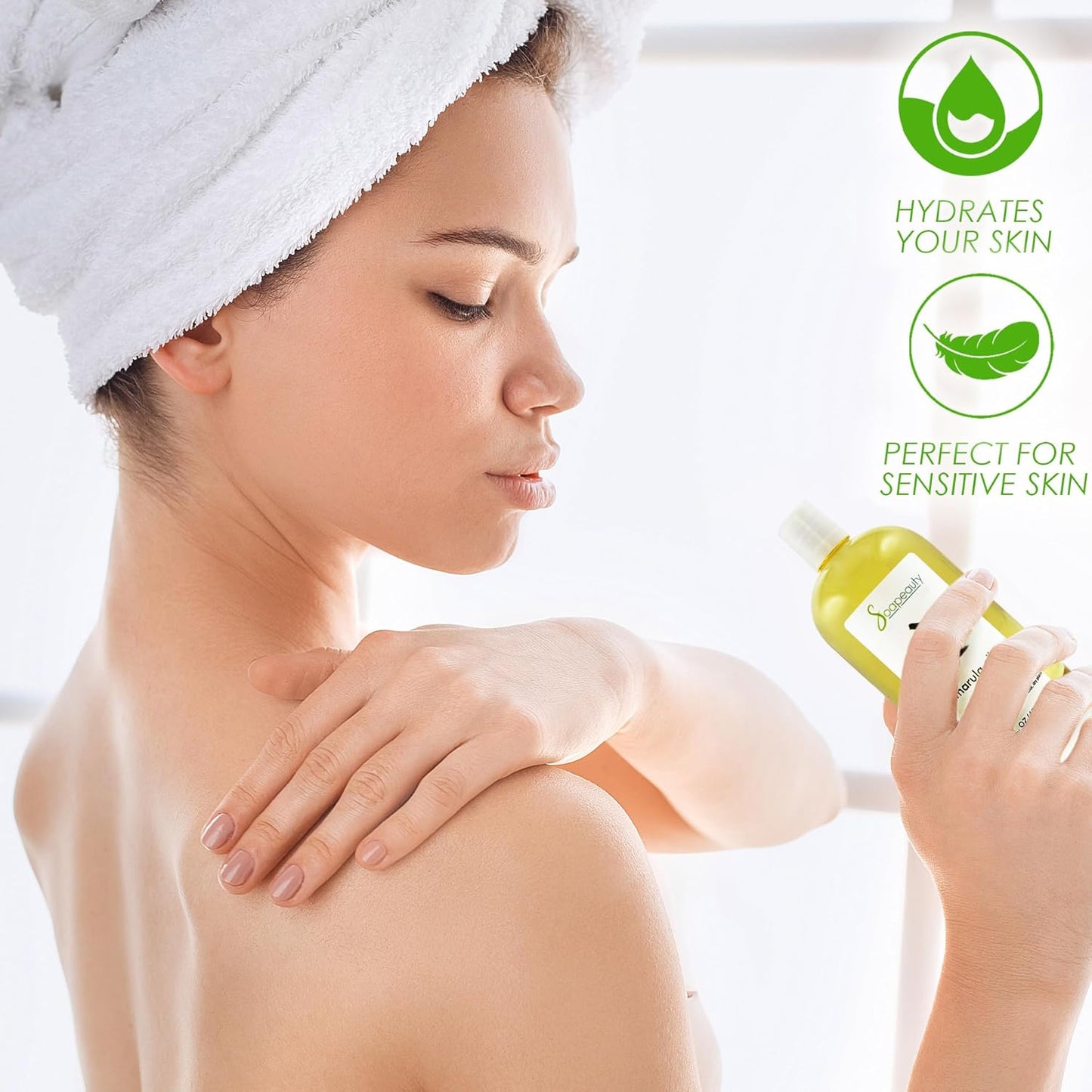 Marula Oil by Soapeauty | 100% Pure & Natural, Cold Pressed, Rich in Vitamin E & Omega Fatty Acids | Best for Skin, Hair, Face, Nails, and Soap Making | 64 fl oz