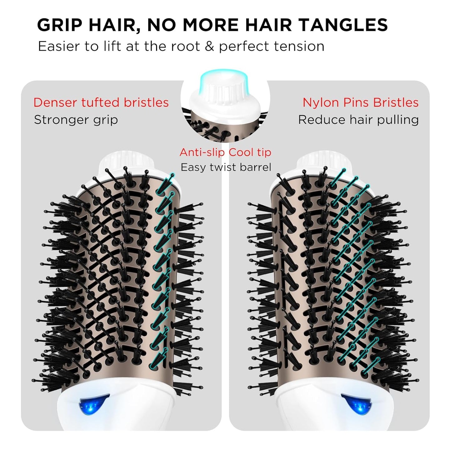 One Step Dryer & Volumizing Hot Air Brush, Blow Dryer, Ceramic Straightener, Curler & Hot Comb 4 in 1 Salon Ionic Hair Styling Tools, White