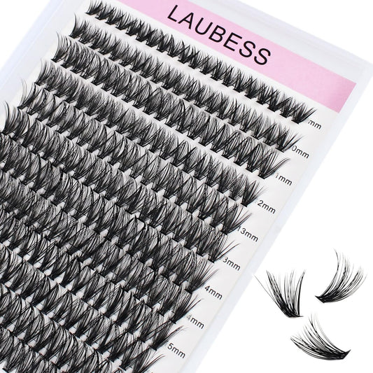 Lash Clusters LAUBESS Individual Lashes Waterproof Eyelash Clusters Mixed Tray Cluster Eyelash Extensions Soft Cluster Lashes for Beginners(40D-0.05D-9-16)