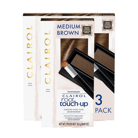 Clairol Root Touch-Up Temporary Concealing Powder, Medium Brown Hair Color, Pack of 3