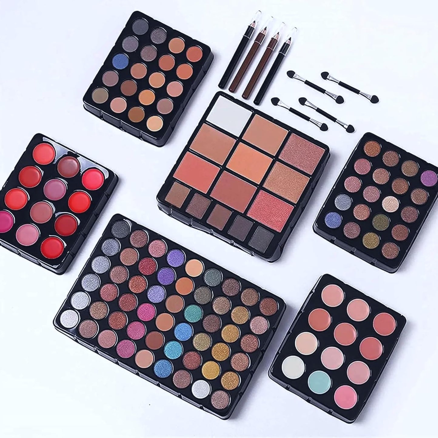 132 Colors All In One Ultimate Color Makeup Kit: Carry All Trunk with Cosmetic Contouring Palette, Concealer, Face Powder, Lip Gloss, Blusher, Contour Shade, Eye Liner, and Eyebrow Powder.