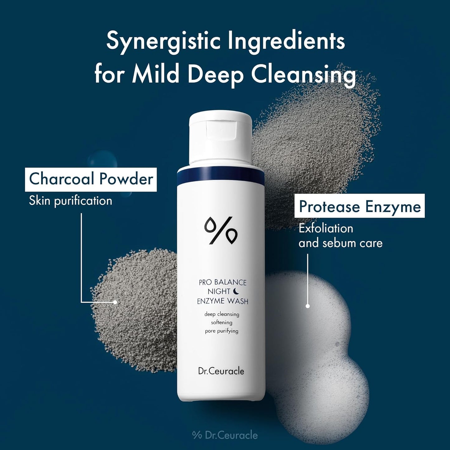 Dr.Ceuracle Pro Balance Enzyme Powder Face Wash - Korean Day and Night Natural Enzyme Powder Face Wash for Deep Pore Cleansing, Sebum Removing, pH Skin Balancing Care (Night Wash)