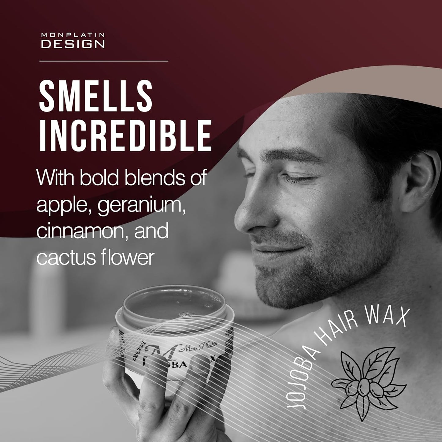 Mon Platin Professional Hair Wax - 150 ml Moisturizing Grooming Wax for Men's Wet and Shiny Look Styling with Jojoba Oil Essence and Pure Water for Scalp Enrichment