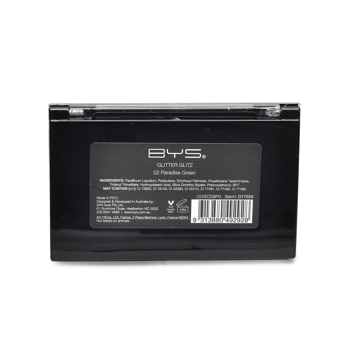 BYS Glitter Glitz Gel for Eyes and Face 6 Shade Makeup Palette - Paradise Greens