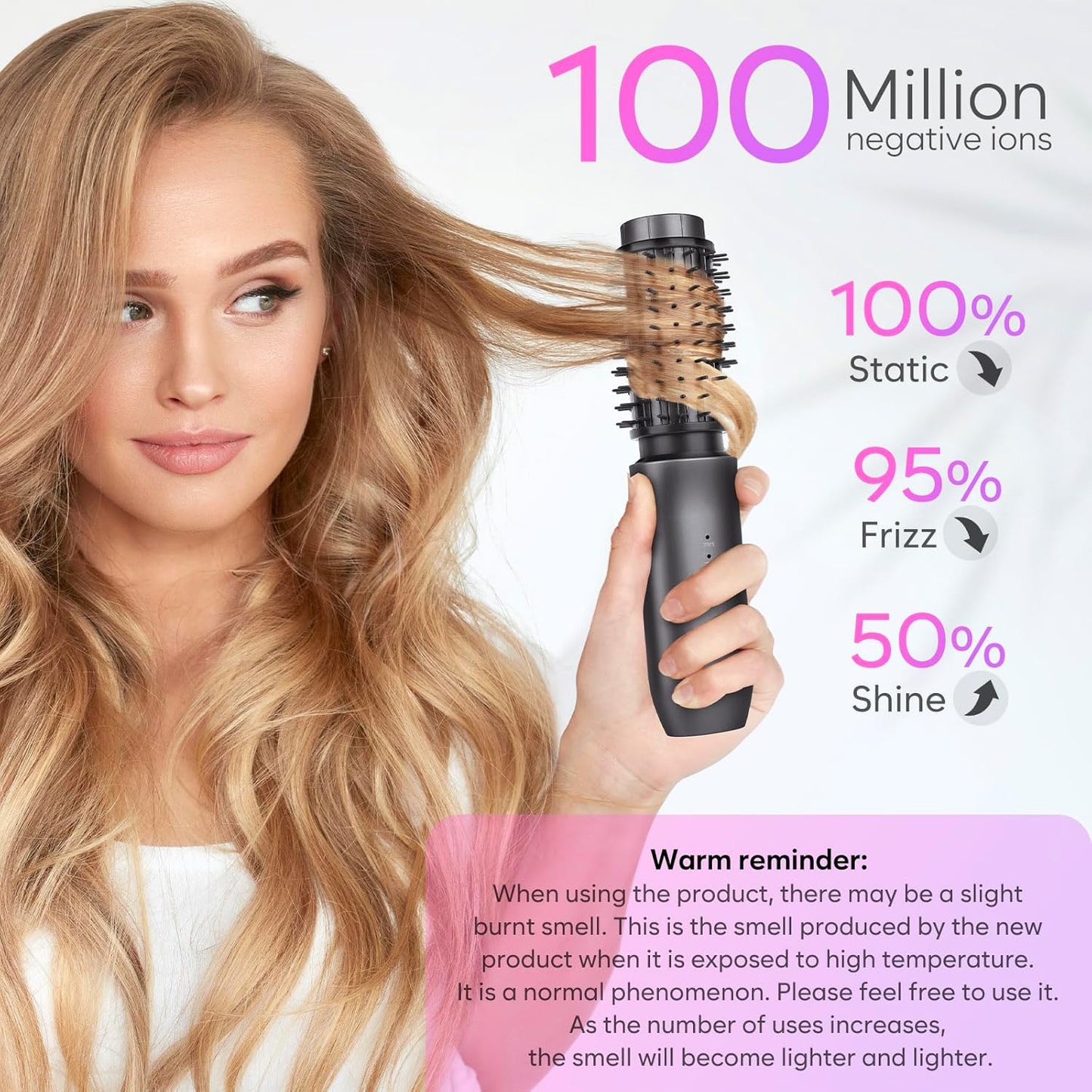 Cordless Curling Iron Brush, 2024 New Portable Travel Mini for Women, 7000Mah USB Rechargeable Wand With Negative Ion, Black