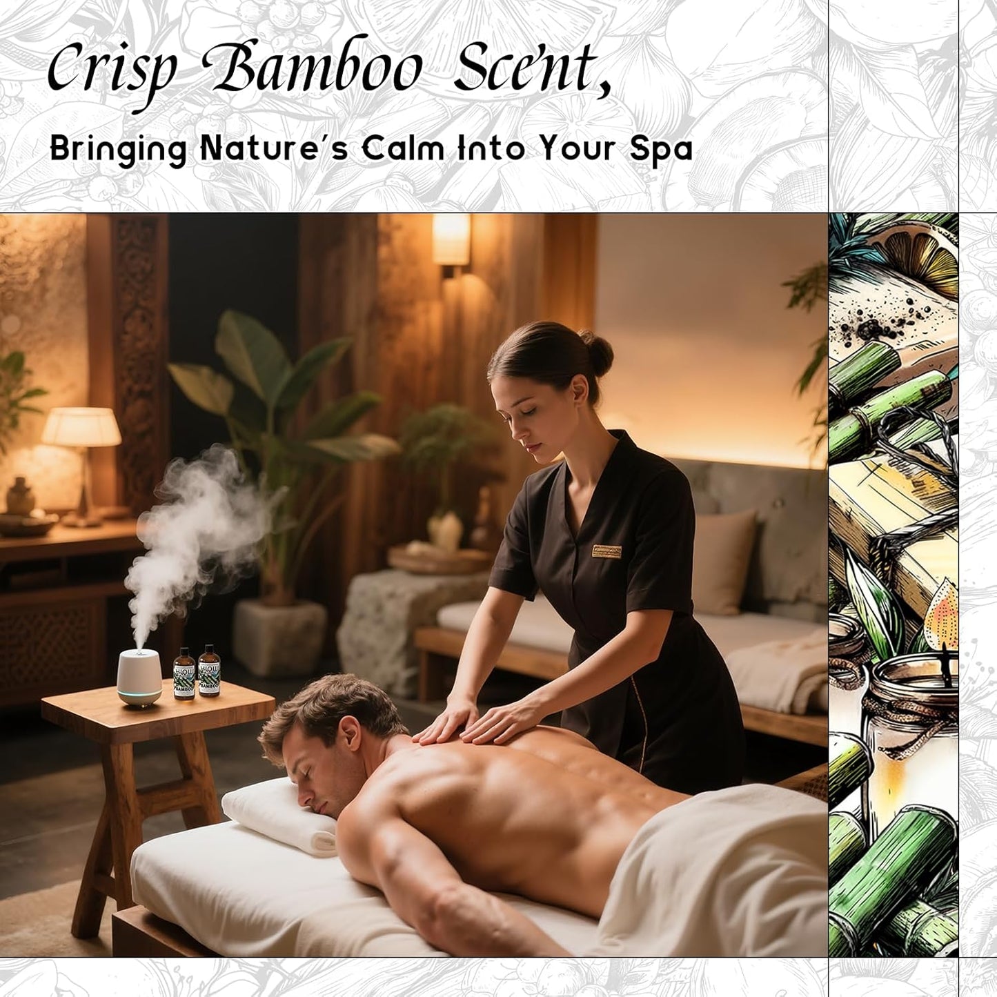 HIQILI Bamboo Fragrance Oil for Scent Diffuser, Idea for Candle & Soap Making, DIY Room Air Fresheners, New Car Scent - 5.07 Fl Oz